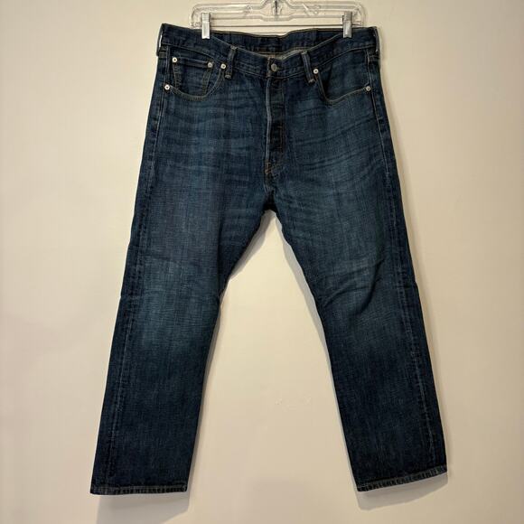 Levi's 501 Men's Dark Wash Denim Classic Straight Leg Button Fly‎ 38x30 - Picture 5 of 6